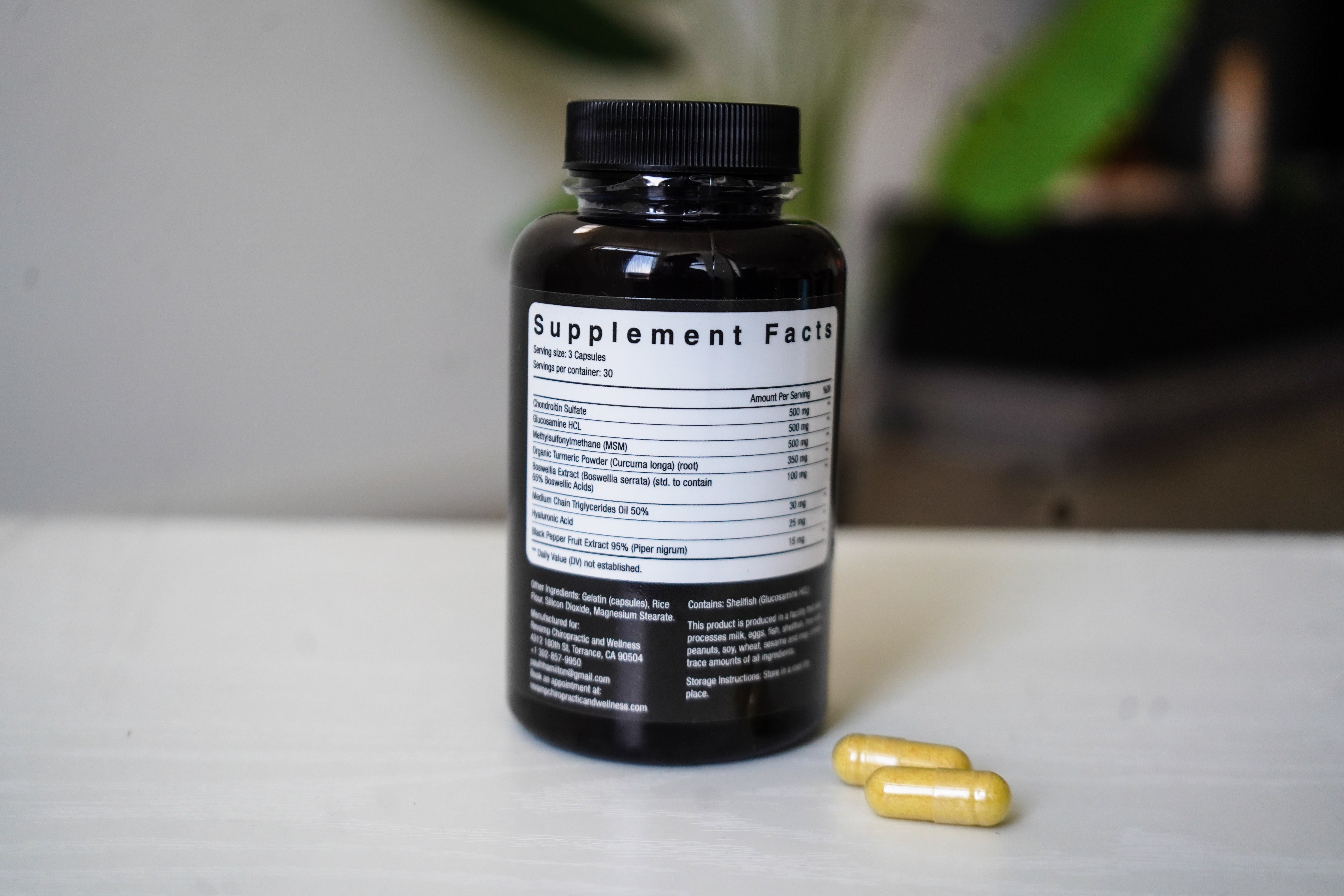 Flexin Joints joint support supplement capsules — made in USA by South Bay chiropractor Dr. Paul Hamilton